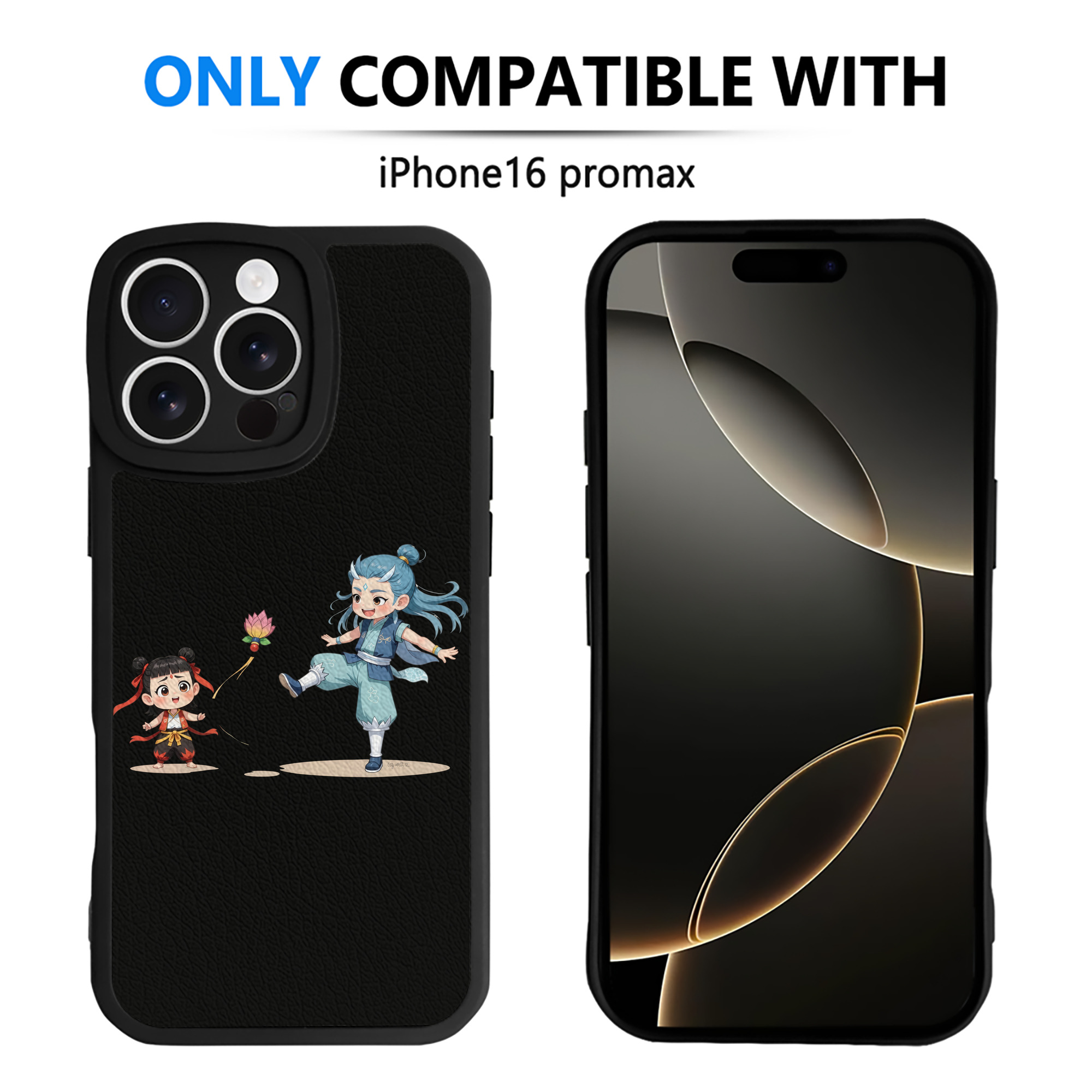 （画像用） Ne Zha 2 ナタ 魔童の大暴れ 【iPhone 16シリーズ対応】シリコンスマホケース（レザー調） 材質：シリコン